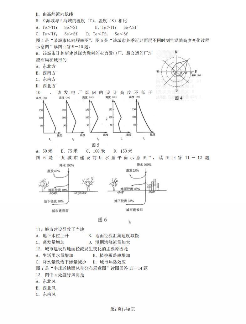 2006年江苏高考地理真题及答案.pdf版免费下载