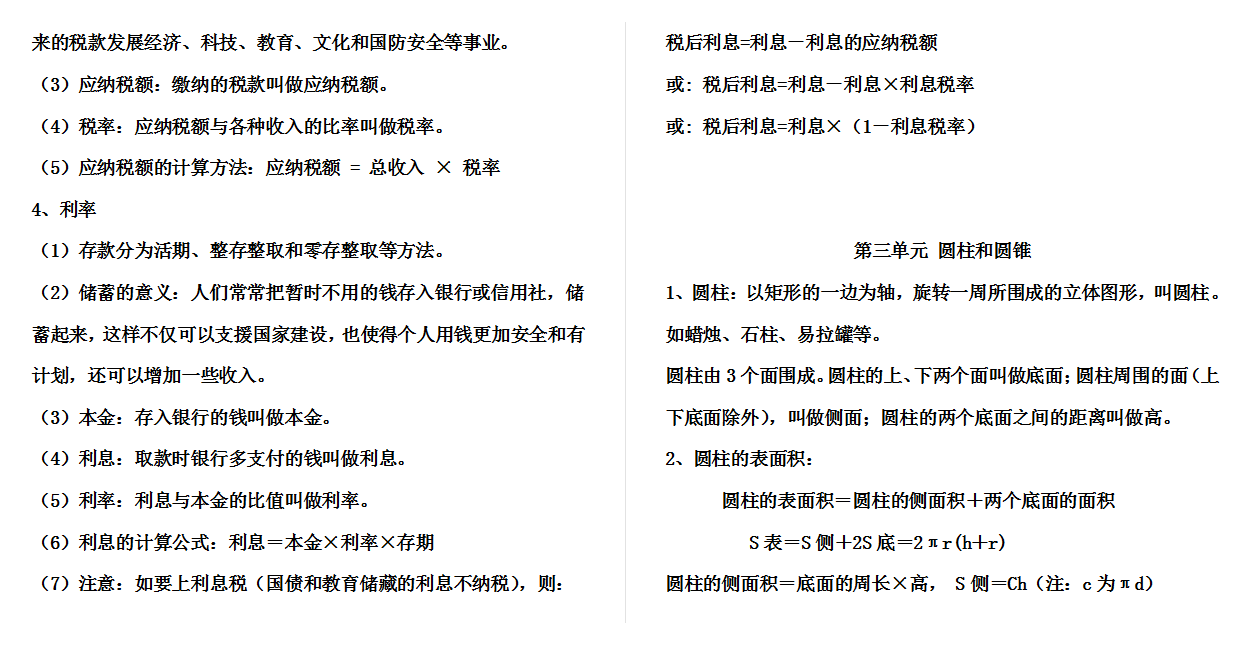 人教小学数学6下 知识点.docx下载